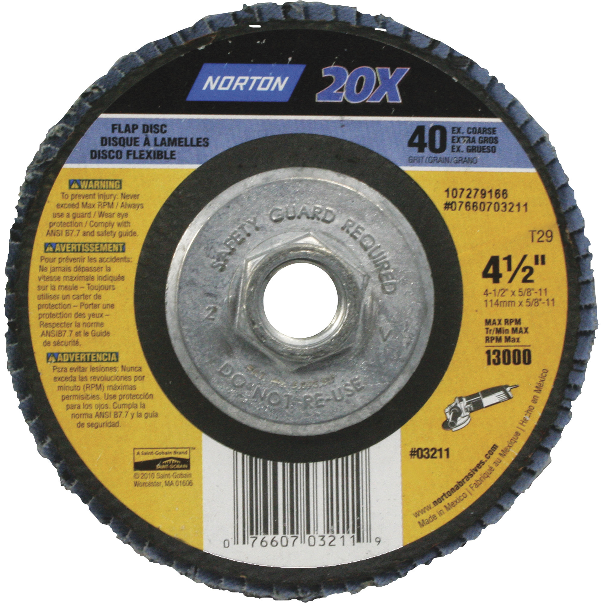 Norton Flap Disc, 4 1/2in. x 5/8in.-11 Hub, 40-Grit